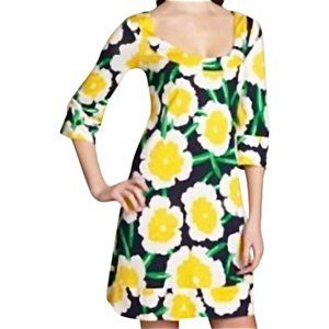 Diane Von Furstenberg Stella Dress Yellow Floral.